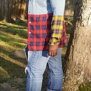 2color plaid shirt